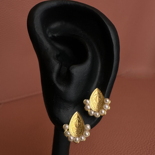 Earrings Pearl with Original bent 1\4 Lira