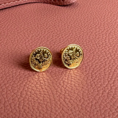 Original Quarter Lira Earrings 22K (Medical Closure)