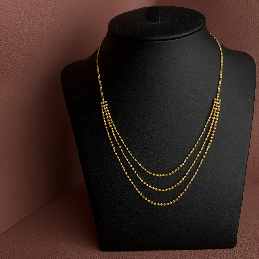 Three Line Necklace 22 Karat